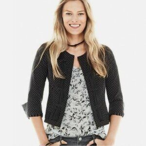 NWOT Cabi 5156 Chic Dot Blazer Jacket Womens Size 2 Black White Polka 3/4 Sleeve